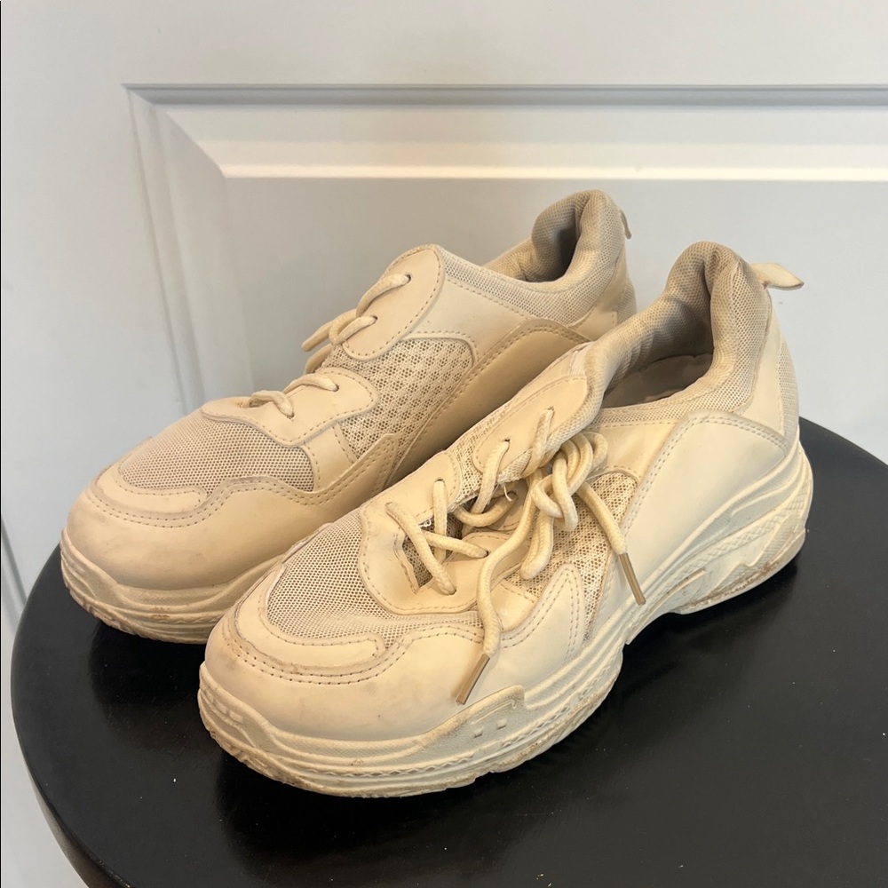 MISSGUIDED Women's Chunky Trainers Size 5 In Cream